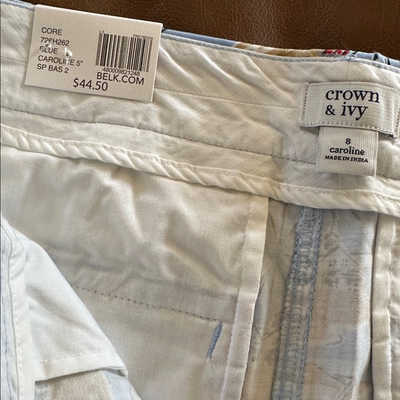πβ¨ NWT Crown & Ivy Caroline 5β Printed Shorts β Coastal Beach Print β Size 8 - Picture 7 of 11